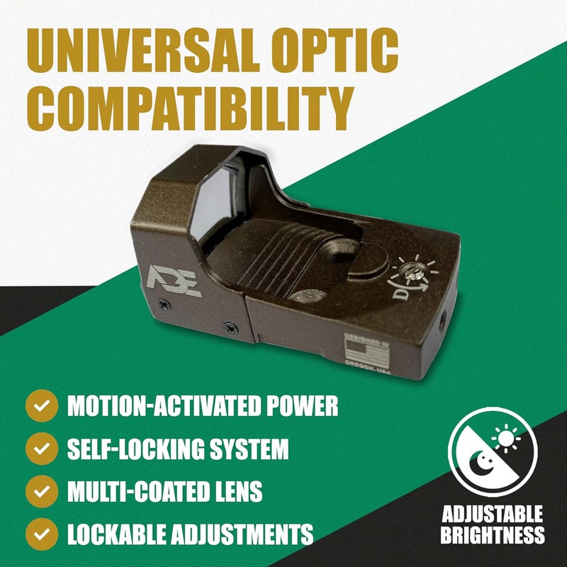 Ade Advanced Optics RD3-006B Reflex Dot Sight with Picatinny Rail Mount – Compatible with Doctor / Vortex Venom / Burris Fastfire Footprint – Compact Dot Optic, Green or Blue Dot, Black or Tan - Image 5